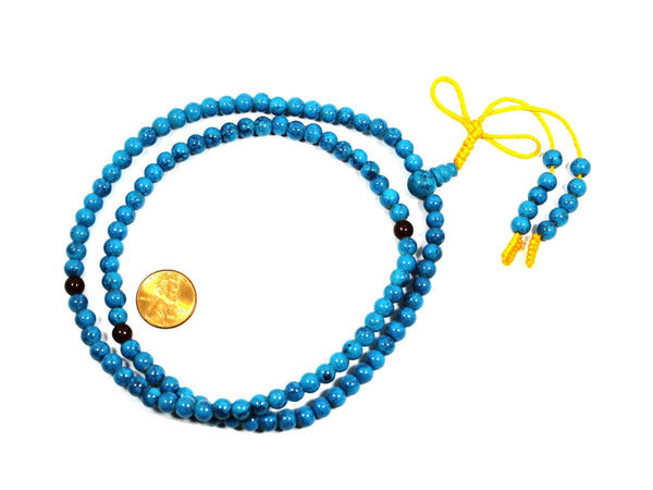 108 Beads - Tibetan Mala Prayer Beads - Small 6mm Blue Beads Mala - 6m –  TibetanBeadStore
