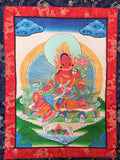 Red Tara Tibetan Thangka with High Quality Silk Brocade Framing - TH94