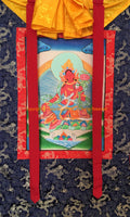 Red Tara Tibetan Thangka with High Quality Silk Brocade Framing - TH94