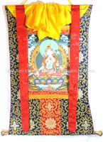 White Tara Sitatara Tibetan Thangka with High Quality Silk Brocade Framing - TH88