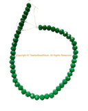 Faceted Rondelle Emerald Green Jade Gemstone Beads 4mm x 6mm Size Beads - Gemstone Beads Strand - Spacer Beads Gemstone Beads - GS34