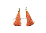 2 TASSELS Tangerine Silk Tassels with Gold Toned Brass Cap - Quality Boho Tassels Bag Tassels Earring Tassels - Craft Tassels - T219-2