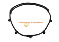 Black Woven Cord Necklace for 5 Amulet Pendants with Adjustable 3mm Cord - Boho Surfer Jewelry Cord Choker - © TibetanBeadStore - BK36