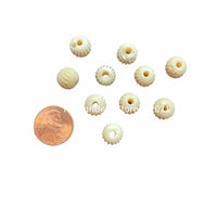 20 BEADS - Melon-Cut Cattle Bone Beads - Natural Cattle Bone Beads Handmade - Jewelry Making Supplies Beading Cattle Bone Beads - LPB203-20