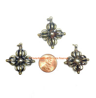 2 PENDANTS Tibetan Brass Double Dorje Vajra Pendants- Buddhist Jewelry Tibetan Ritual Object Pendant Nepal Vishva-Vajra Pendant - WM7723-2
