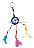 Handmade Dreamcatcher Beaded Charm Keyring Keychain with Colorful Feathers - HC167A4