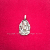 92.5 Sterling Silver Tibetan Green Tara Charm Pendant - Tara Amulet - Silver Tara Charm - Green Tara Pendant - Buddhist Jewelry - SS8019