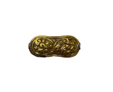 Repousse Carved Brass Floral Design Curved Unique Shape Focal Pendant Tibetan Bead - 1 BEAD - Ethnic Tribal Nepalese Tibetan Beads - B2469R-1