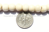 20 BEADS - Tibetan White Bone Beads - 8mm Size Cream White Tibetan Bone Beads - Mala Supplies - LPB76-20