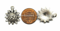 2 CHARMS SMALL Ethnic Nepalese Tibetan Antiqued Sun Charms - Small Sun Yoga Charm Pendants- Nepal Sun Charm- Handmade Sun Charm- WM5757-2