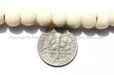 50 BEADS - Tibetan White Bone Beads - 8mm Size Cream White Tibetan Bone Beads - Mala Supplies - LPB76-50