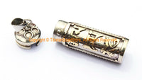 Tibetan Om Mani Mantra Ghau Amulet Pendant - Brass Om Mani Mantra - Tibetan Prayer Box Amulet - Yoga Buddhist Jewelry - WM2490