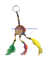 Handmade Dreamcatcher Beaded Charm Keyring Keychain with Colorful Feathers - HC167A10