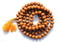 108 BEADS Tibetan Natural Sandalwood Mala Prayer Beads - 9mm Size Sandalwood Beads - Mala Making Supplies - PB98