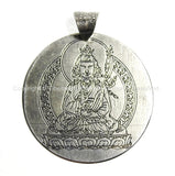 Tibetan Padmasambhava Guru Rinpochen & Double Vajra Pendant - Buddhist Yoga Meditation Jewelry - WM4799