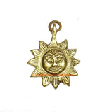 5 CHARMS Solid Brass Sun Charm Pendants - Nepal Tibetan Yoga Jewelry Surya Small Sun Charm - TibetanBeadStore Handmade Jewelry - WM3994S-5