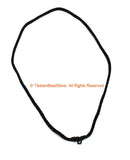 Black Handwoven Cord Necklace 4mm Thick Cord 25" Necklace - Unisex Boho Surfer Jewelry Cord Choker - © TibetanBeadStore - BK29
