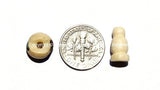 10 SETS Tibetan Inlaid White Bone Guru Bead Sets - Tibetan White Bone Guru Beads with Turquoise, Coral Inlays - Mala Making Supply - GB8B-10