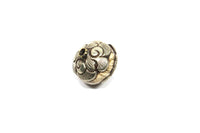 1 BEAD Ethnic Naga Conch Shell Tibetan Bead with Tibetan Silver Metal Caps - Antiqued Tibetan Naga Shell Bead - Tibetan Beads - B3466