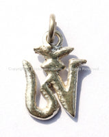 3 PENDANTS - Handcrafted Small Tibetan OM Mantra Charm PendantS - Small Om Aum Ohm Mantra Charm Pendant - Buddhist Yoga Jewelry - Wm4832-3