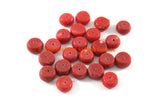 7 BEADS - AS IS - Tibetan Red Coral Resin Beads - Ethnic Tribal Beads - Ethnic Beads - Tibetan Beads - B3313-7