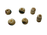 3 SETS - AS IS Creamy White Color Tibetan Guru Bead Sets With Turquoise Coral Inlays - 3 Hole Guru Beads - Mala Making Supply- GB8ZA-3