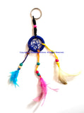 Handmade Dreamcatcher Beaded Charm Keyring Keychain with Colorful Feathers - HC167A1