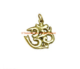 2 PENDANTS Sanskrit Om Brass Charm Pendants - Nepal Tibetan Brass Om Aum Ohm Mantra Charms - Ethnic Nepal Tibetan Yoga Jewelry - WM3770B-2