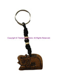 Ethnic Handmade Carved Elephant Design Keychain Keyring - Handmade Ethnic Keychains - KC107