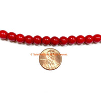 8mm Red Color Round Beads - 1 STRAND Red Coral Color Beads - 15 Inches - Approx 55 Beads Per Strand - Jewelry Making Supplies - GM99