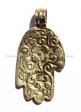 Tibetan Om Mantras Buddha Hand Brass Pendant - Hamsa Buddha Hand - Om Mantras - Ethnic Nepal Tibetan Jewelry - WM2841