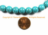 2 BEADS 10mm Size Blue Howlite Turquoise Beads - Round Shape Howlite Turquoise Beads- Beads, Pendants - B2940-2