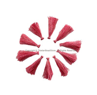 10 TASSELS Salmon Pink Tassels - Handmade Boho Tassels Bag Tassels Mala Tassels - Craft Tassels - T232-10