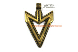 Brass Arrow Tibetan Pendant - Ethnic Tribal Solid Brass Arrowhead Pendant - Tibetan Jewelry - Handmade Tibetan Brass Pendant - WM7325