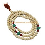 108 beads 10mm Size Tibetan Cream White Mala Prayer Beads - Tibetan Mala Beads - Meditation Beads Mala Making Supplies - PB223