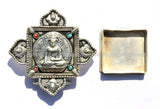 Tibetan Buddha Ghau Prayer Box Pendant - Ethnic Artisan Handmade Jewelry - WM14