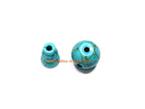 1 SET Turquoise Tibetan Guru Bead Set - 9mm-10mm size Howlite Turquoise 3 Hole Guru Beads - Tibetan Prayer Beads Mala Guru Beads - GB52-1