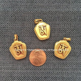 Gold Plated Tibetan "OM" Mantra Tibetan Ghau Prayer Box Pendant - Tibetan Ghau Charm Amulet Pendant - OM Ghau Pendant - WM7791