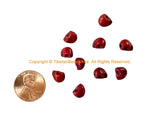 10 BEADS - Red Color Howlite Carved Skull Charm Beads - Skull Beads - Charms, Beads, Findings - B3401R-10
