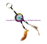 Handmade Dreamcatcher Beaded Charm Keyring Keychain with Colorful Feathers - KC116