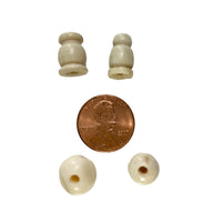 2 SETS Tibetan Creamy White Guru Bead Sets - Tibetan 3 Hole Guru Beads - Mala Making Supply - GB100M-2