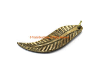 Ethnic Tribal Tibetan Carved Bone Leaf Pendant - Leaf Charm Pendant - Boho Jewelry Amulet - WM7271