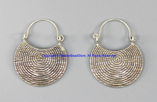 Beautiful Handmade Ethnic Tribal Silver Earrings - Handmade Real Sterling Silver Jewelry - SS8049