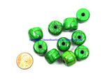 10 BEADS Green Crackle Resin Beads - Green Color Resin Beads - Bright Green Beads - B3202-10