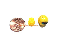 1 SET Tibetan Amber Color Resin Guru Bead Set with Inlays - Tibetan Guru Beads - Inlaid Resin Guru Beads - Mala Supplies - GB53-1