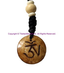 Ethnic Handmade Carved OM Mantra Design Keychain Keyring - Handmade Ethnic Keychains - KC109