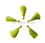 5 TASSELS Light Green Tassels - Handmade Boho Tassels Bag Tassels Mala Tassels - Craft Tassels - T231-5