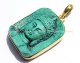 Nepal Tibetan Green Buddha Pendant - Ethnic Nepal Tibetan Handmade Jewelry - Yoga Buddha Meditation -  WM843B