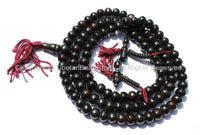 10mm Tibetan Black Bone Mala Prayer Beads with Bone Bell & Vajra Counters - 10mm - Tibetan Mala Beads - Mala Making Supplies - PB74