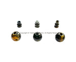 3 Sets - 10mm Size Natural Tigers Eye Tibetan 3 Hole Guru Bead Sets - Guru Beads - Mala Making Supplies - GB21B-3